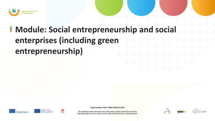 module social entrepreneurship and social n.w