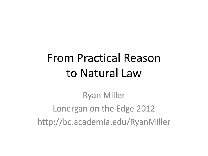 from practical reason to natural law n.w