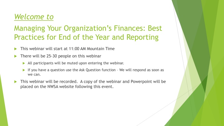 welcome to managing your organization s finances n.w
