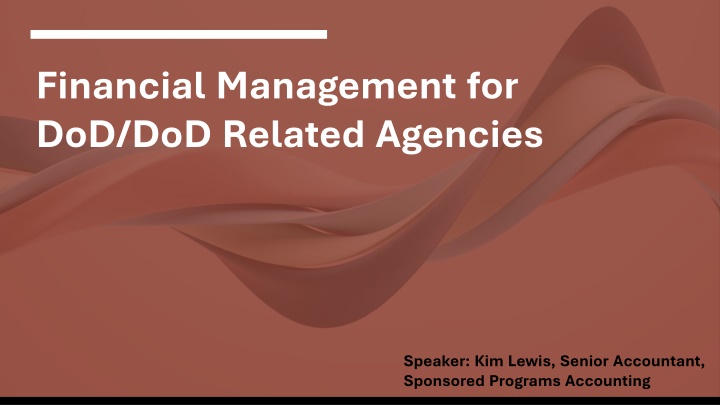 financial management for dod dod related agencies n.w