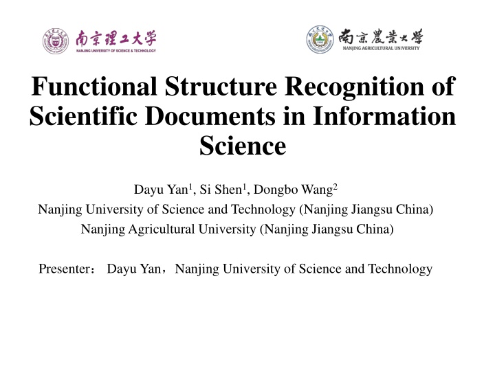 functional structure recognition of scientific n.w