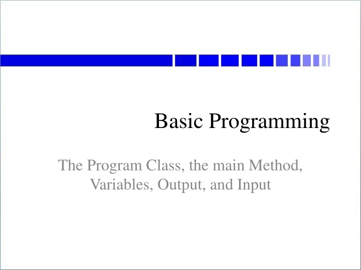 basic programming n.w