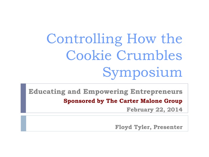 controlling how the cookie crumbles symposium n.w