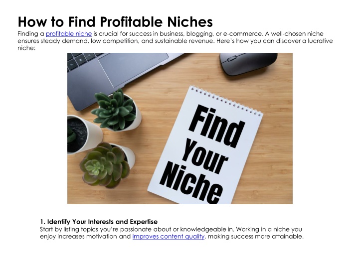 How to Find Profitable Niches