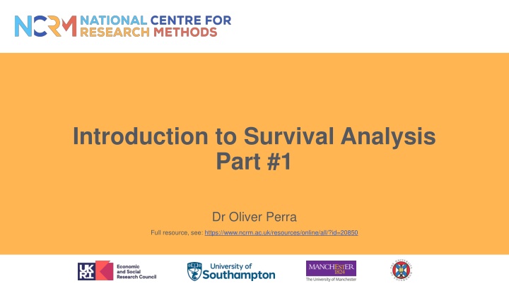 introduction to survival analysis part 1 n.w