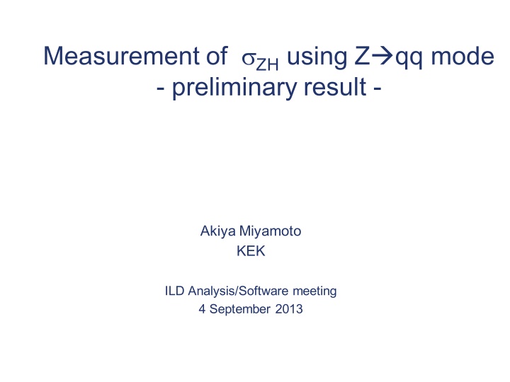 measurement of zh using z qq mode preliminary n.w