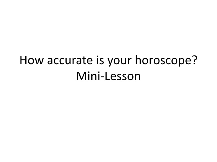 how accurate is your horoscope mini lesson n.w
