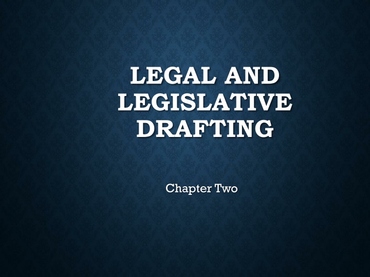 legal and legislative drafting n.w