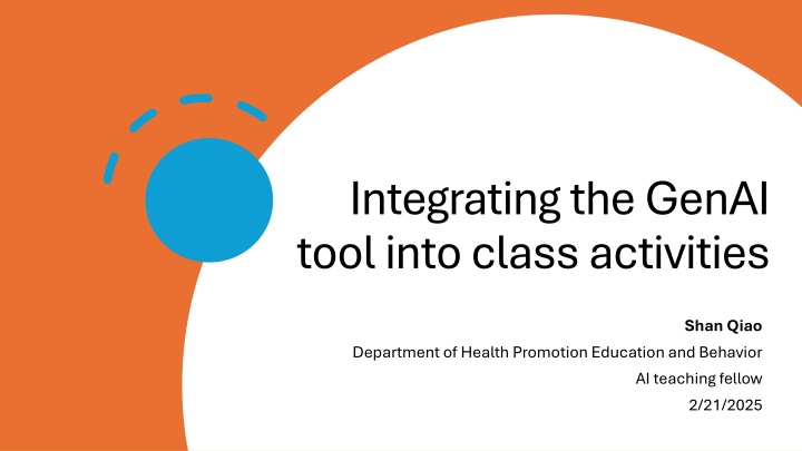 integrating the genai tool into class activities n.w