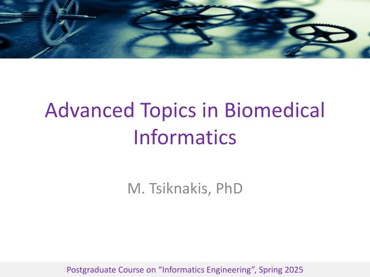 advanced topics in biomedical informatics n.w