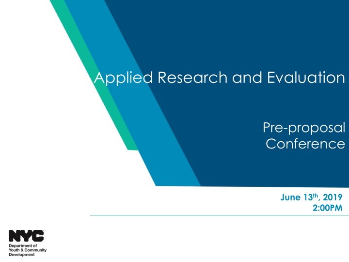 Applied Research and Evaluation Pre-proposal Conference