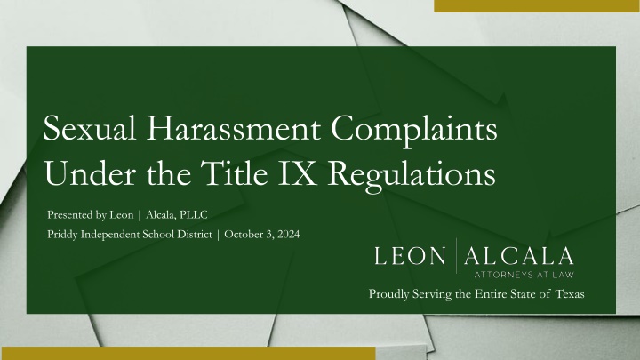 sexual harassment complaints under the title n.w