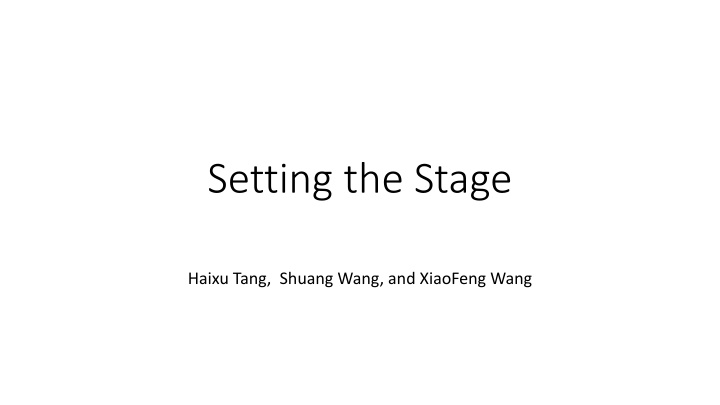 setting the stage n.w