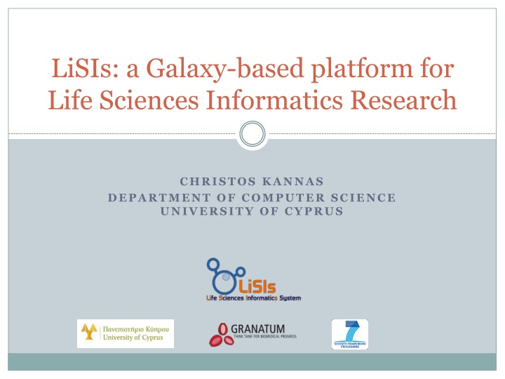 lisis a galaxy based platform for life sciences n.w