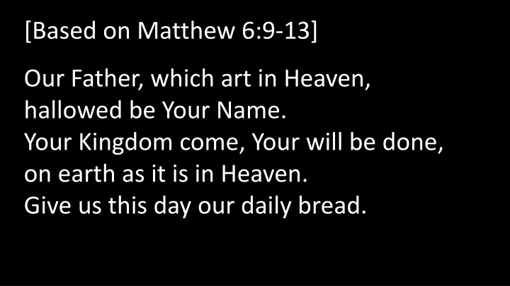 based on matthew 6 9 13 n.w