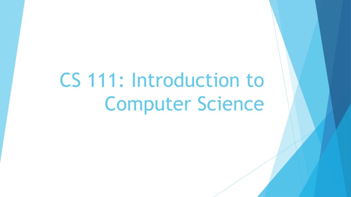 cs 111 introduction to computer science n.w
