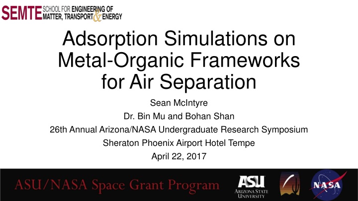adsorption simulations on metal organic n.w