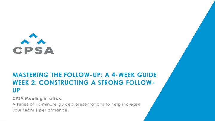mastering the follow up a 4 week guide week n.w