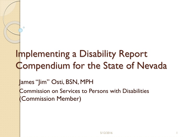 implementing a disability report compendium n.w