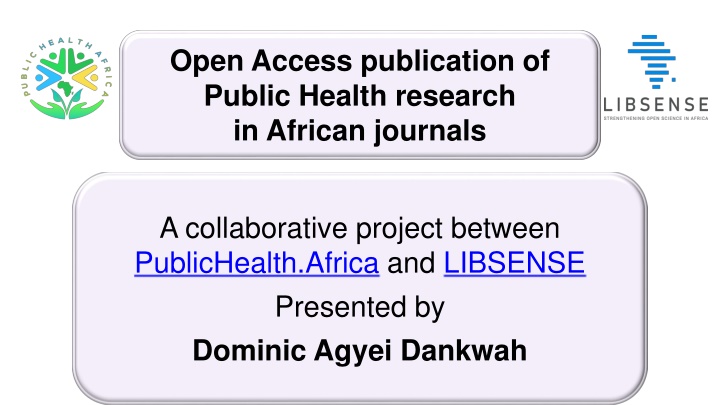 open access publication of public health research n.w