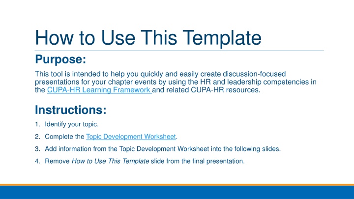 how to use this template purpose n.w