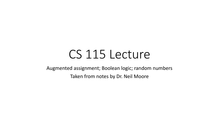 cs 115 lecture n.w
