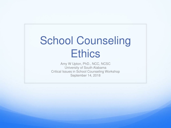 school counseling ethics n.w