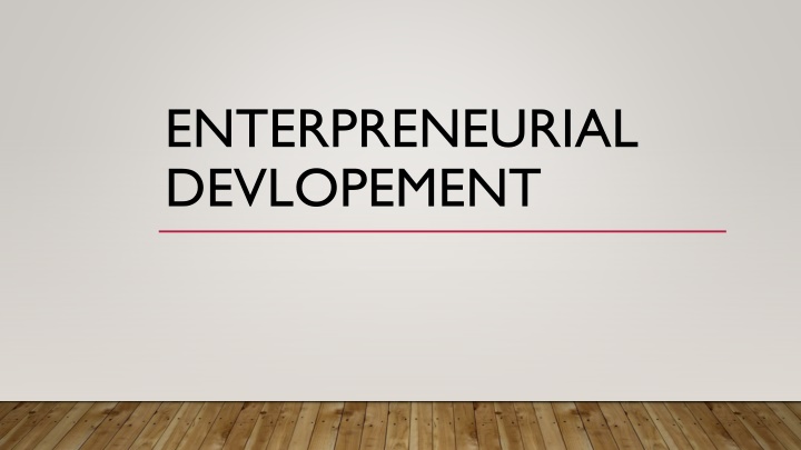 enterpreneurial devlopement n.w