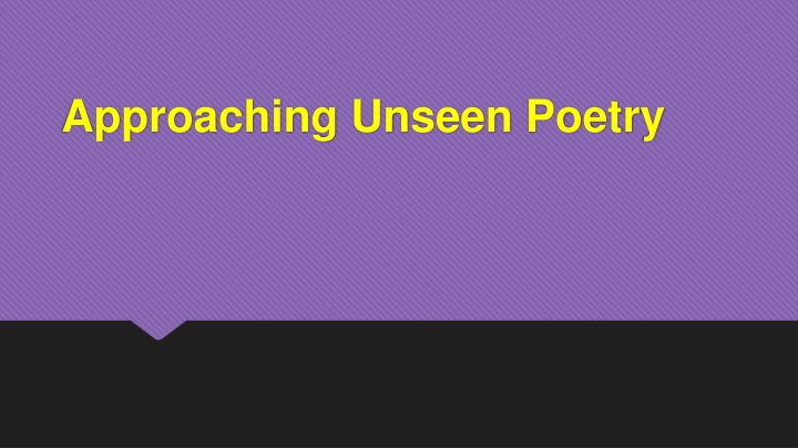 approaching unseen poetry n.w