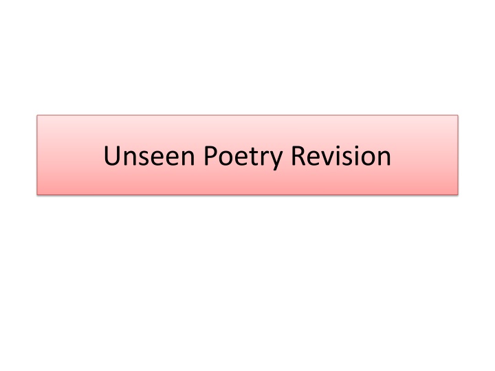 unseen poetry revision n.w