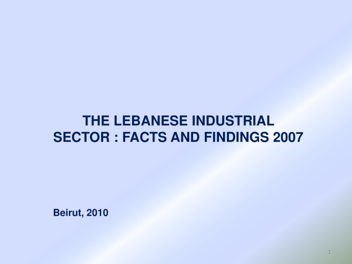 the lebanese industrial sector facts and findings n.w
