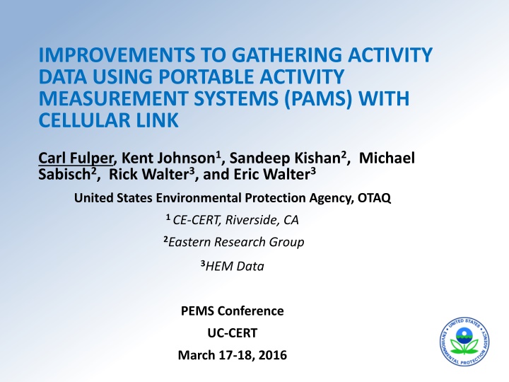 improvements to gathering activity data using n.w