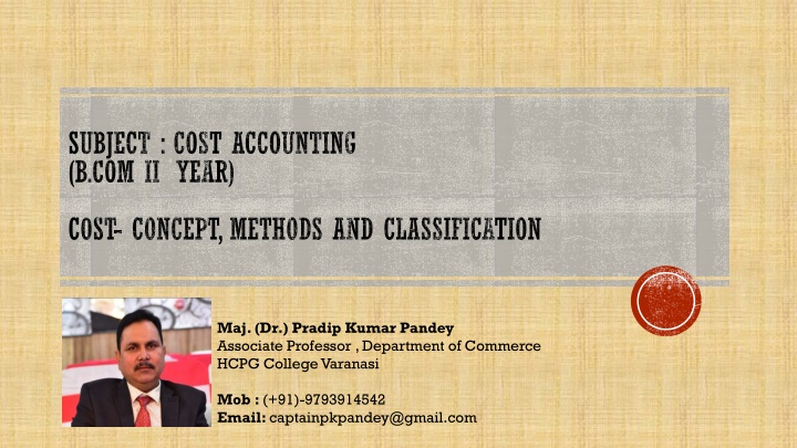 subject cost accounting b com ii year n.w