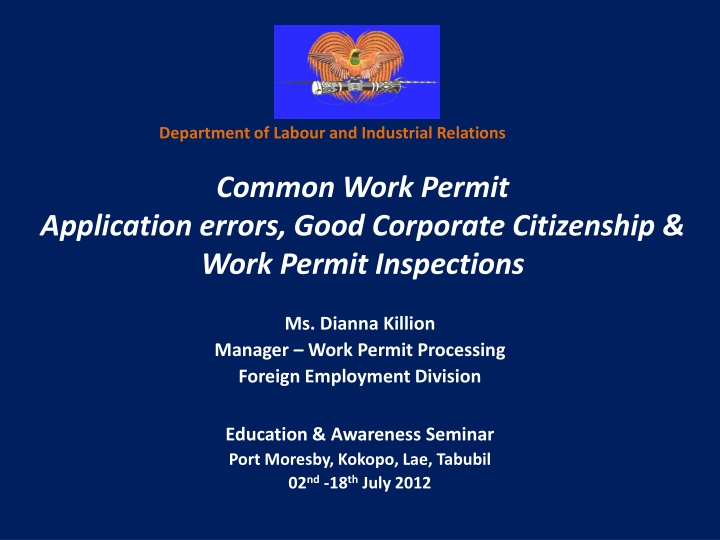department of labour and industrial relations n.w