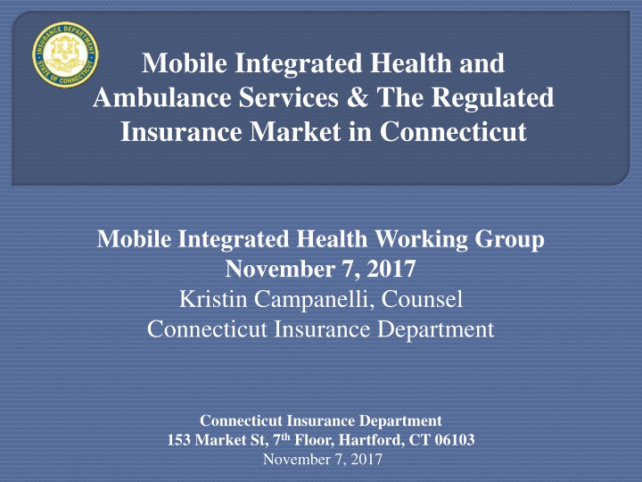Regulations on Ambulance Services Coverage in Connecticut