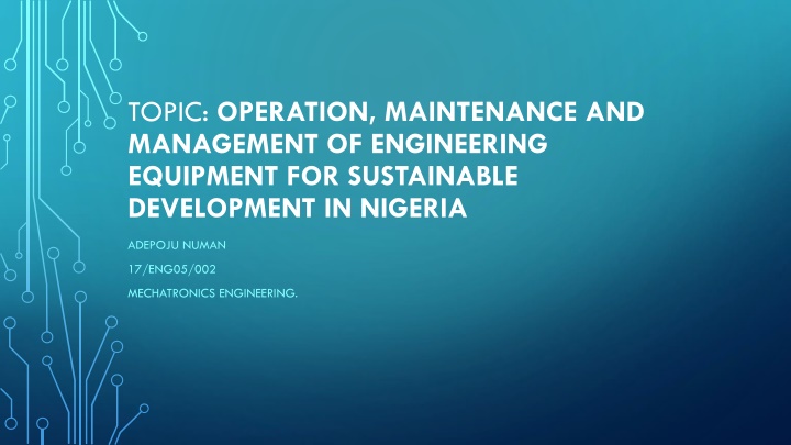 topic operation maintenance and management n.w