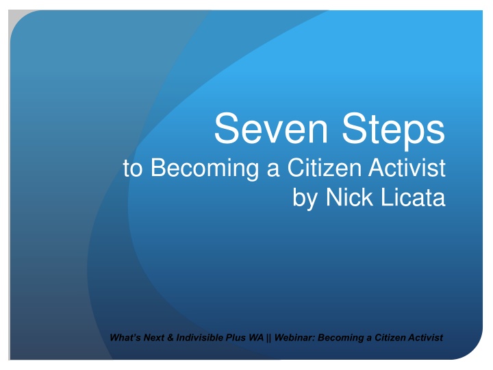 seven steps to becoming a citizen activist n.w