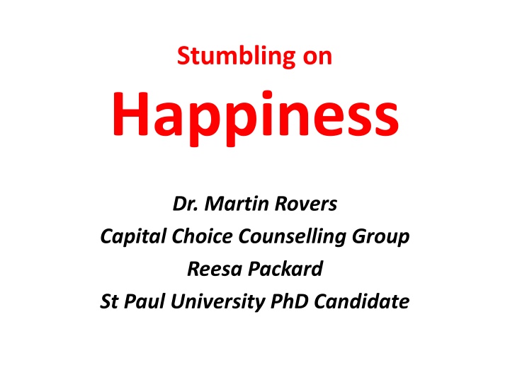 stumbling on happiness n.w