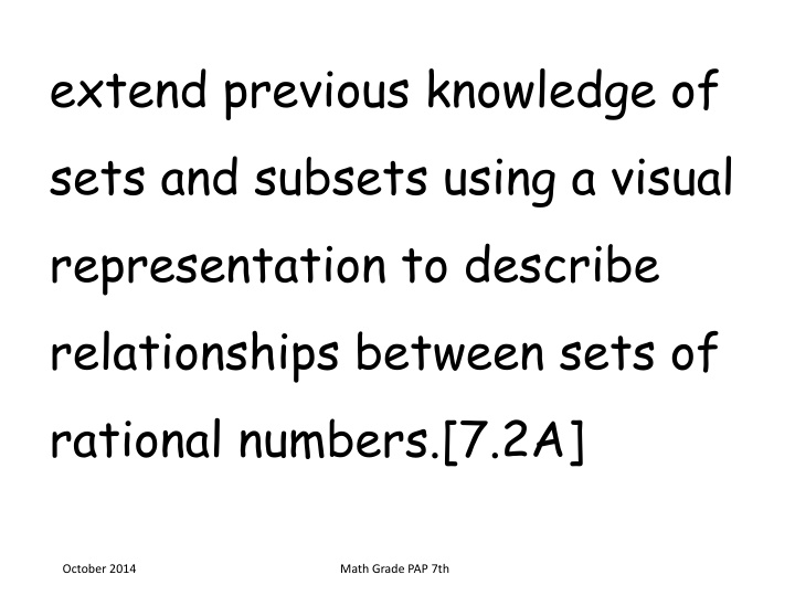 extend previous knowledge of sets and subsets n.w