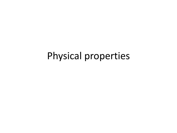 physical properties n.w