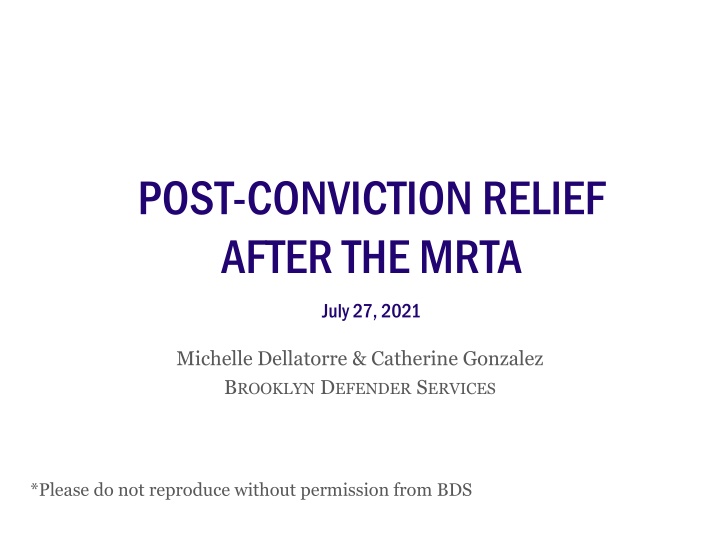 post conviction relief after the mrta n.w