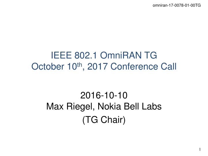 omniran 17 0078 01 00tg n.w