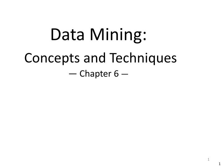 data mining concepts and techniques chapter 6 n.w