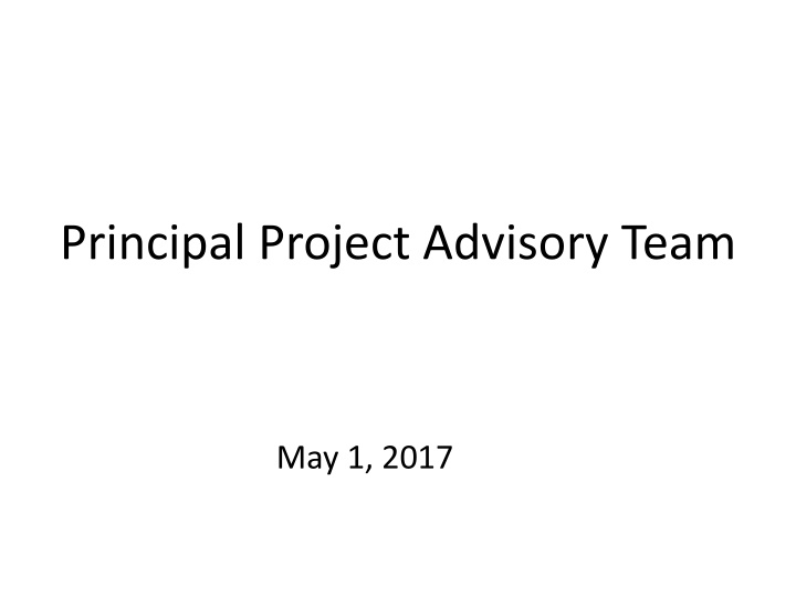 principal project advisory team n.w
