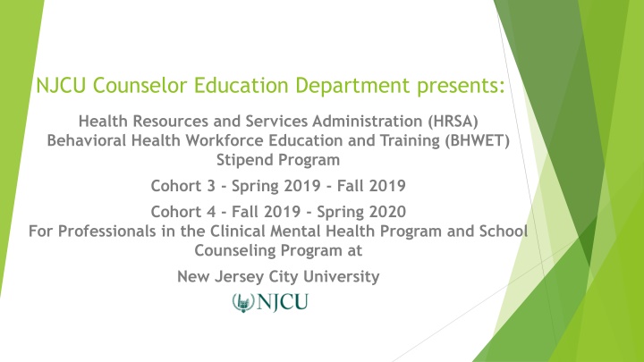 njcu counselor education department presents n.w