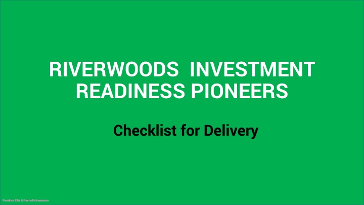 riverwoods investment readiness pioneers n.w