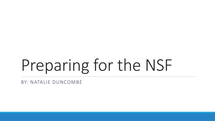preparing for the nsf n.w