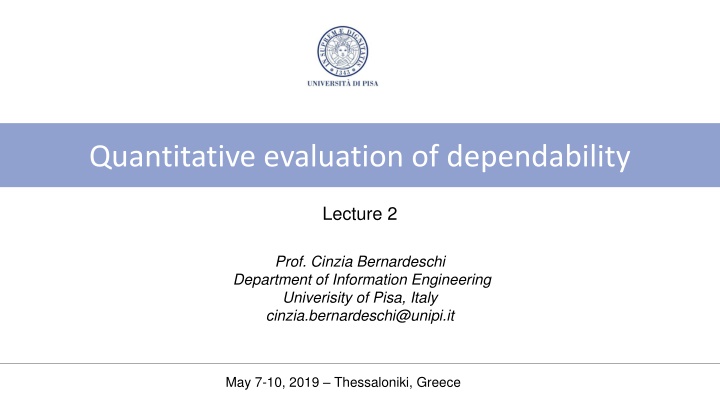 quantitative evaluation of dependability n.w