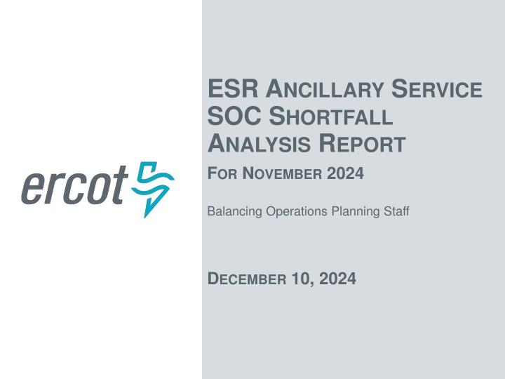esr a ncillary s ervice soc s hortfall a nalysis n.w