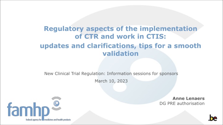 regulatory aspects of the implementation n.w